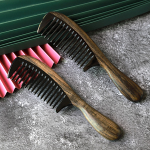 Peigne de massage du cuir chevelu Chen Guibao Horn, peigne à cheveux en bois de 20cm pour femmes, hommes, adultes, enfants, thérapie de massage - Product Image 4