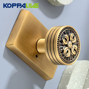 Koppalive Bouton de porte de passage de confidentialité sécurisé en laiton massif antique avec plaque arrière - Product Image 1
