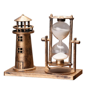 Ornement de Sablier Vintage avec Motif Phare, Décoration de Bureau, Style Côtier, Idée Cadeau d'Anniversaire - Product Image 5