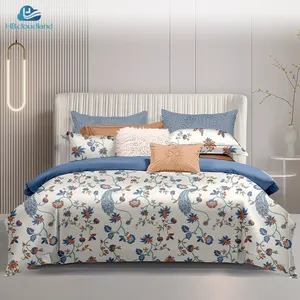Cloudland baskılı sac yastık pamuk keten nevresim setleri tasarımcı kraliçe yatak setleri 3 parça