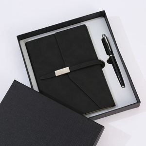 Cadeaux promotionnels, logo personnalisé, coffret cadeau d'entreprise de luxe, carnet en cuir PU A5 avec stylo et porte-clés - Product Image 3