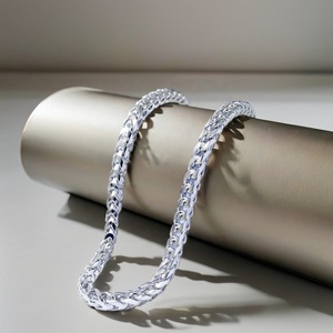 Catena in Argento Sterling 925, Larghezza 2.5mm 3mm 5mm, <span class=keywords><strong>Collana</strong></span> Franco <span class=keywords><strong>Spessa</strong></span> Placcata in <span class=keywords><strong>Oro</strong></span> Rosa e Rodio per Matrimoni, Fidanzamenti e Regali - Product Image 4