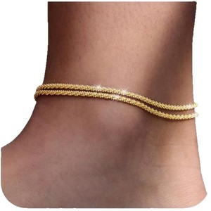Chaîne de <span class=keywords><strong>cheville</strong></span> double couche pour <span class=keywords><strong>femme</strong></span>, style plage - Product Image 5