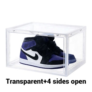 מותאם אישית לוגו חם 10 חבילה סט <span class=keywords><strong>Stackable</strong></span> נעל אחסון תיבת ארגזי פלסטיק קופסא נעליים ברורה - Product Image 3