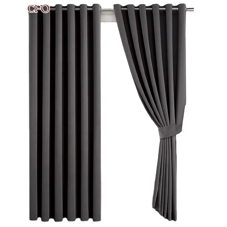 Living Room Ready Made Wholesale Blackout Solid Color Bedroom Curtains
