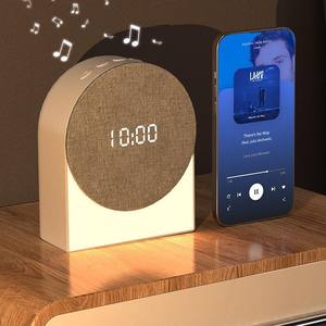 Réveil portable multifonction avec lumière LED nocturne, bruit blanc, aide au sommeil, haut-parleur Bluetooth 3W - Product Image 1