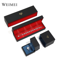 Caja de Anillo de Joyería Personalizada con Cajón, Papel Especial de Gamuza Roja, Estampado Dorado, Empaque de Lujo Ligero