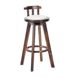 <b>Solid</b> <b>Wood</b> Carbonized bar Stool American Style Swivel bar Chair Front <b>Desk</b> Dining Table High Chair Creative Home Stool - Product Image 5