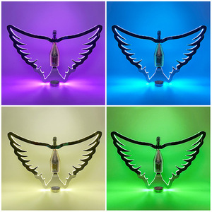 Stainless Steel <b>Butterfly</b> Wing Wine Rack <b>Light</b> Up For Bar KTV Party Display - Product Image 5