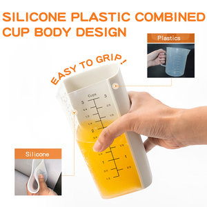 750ml Silicone với nhựa đo ly Bộ dụng cụ không dính trộn ly chính xác quy mô Silicone đo <span class=keywords><strong>cup</strong></span> - Product Image 3