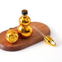 Flacons compte-gouttes en verre plaqué or pour huiles essentielles et sérums capillaires, en gros, capacités de 10 ml à 100 ml, avec emballage de vente au détail.