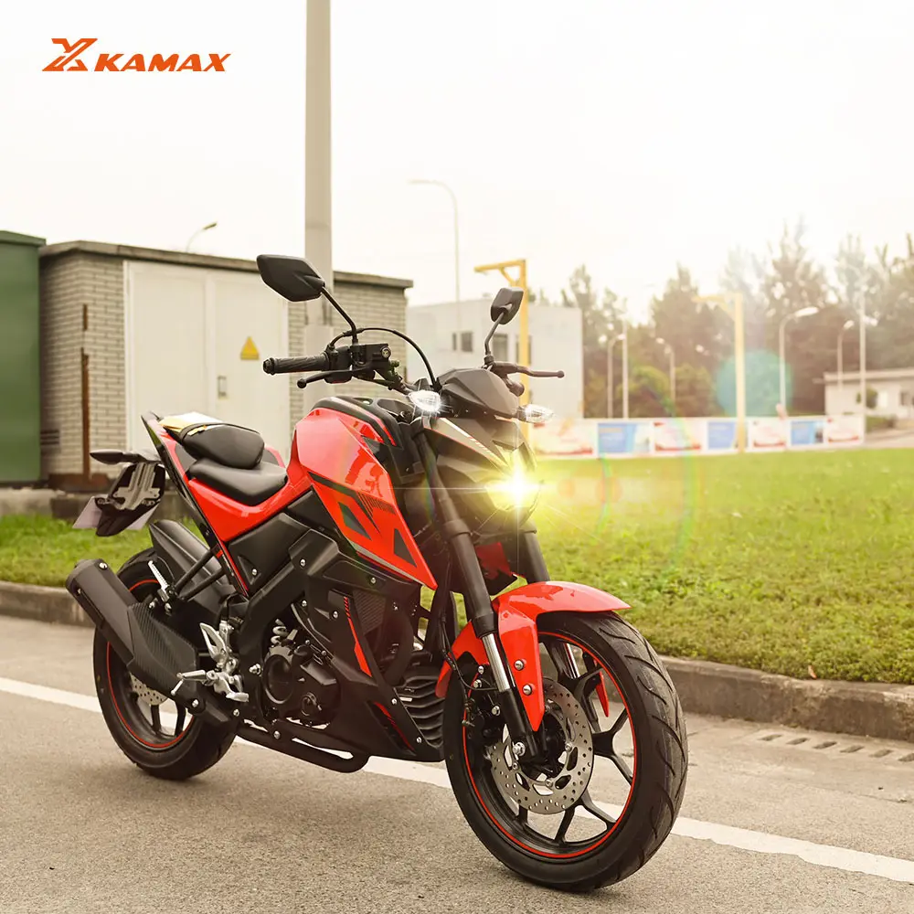 KAMAX Mejor Principiante Supersport Street Racing Motocicleta Combustible Motor de 4 Tiempos Freno de Disco