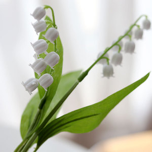 Lys artificiel de la vallée des muguets Yasunobu, branche unique en plastique blanc, pour décoration intérieure et accessoires de photographie - Product Image 4