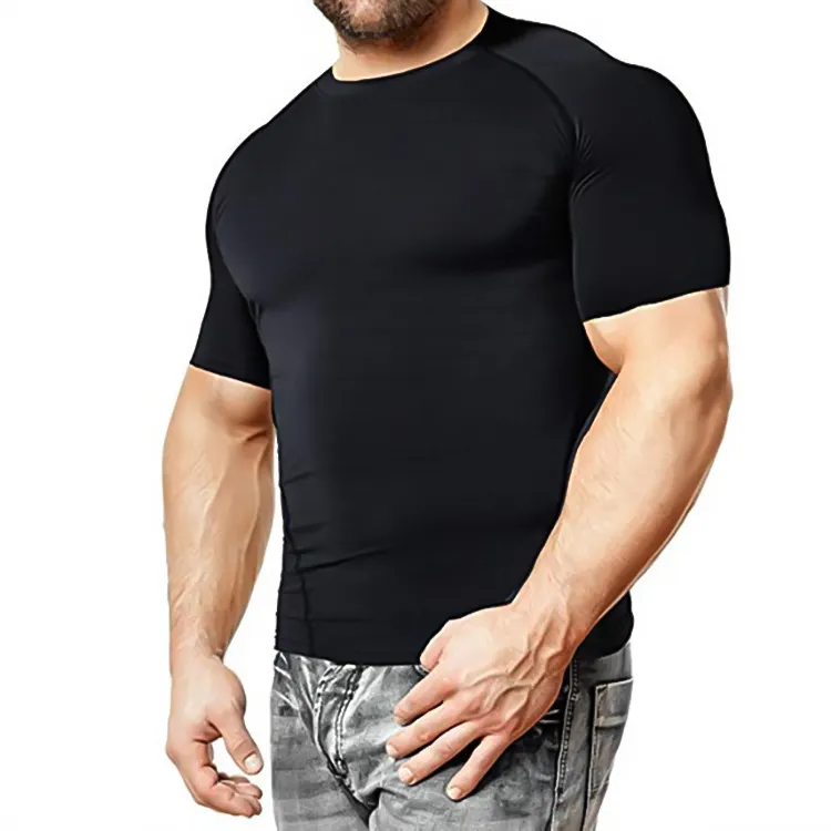 사용자 정의 남성 구리 압축 피트니스 실행 체육관 착용 통기성 항균 스포츠 티셔츠 남성용