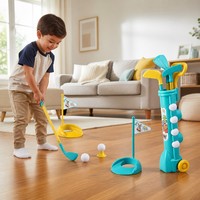 Ensemble de golf pour enfants 48 cm, 3 clubs, 4 balles, 2 tees, 2 coupes de putting, sac de transport à roulettes, jouet de sport intérieur/extérieur, cadeau pour enfants