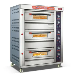 Beste Kwaliteit Commerciële Bakkerij Apparatuur Gas Dek Oven 3 Dek 6 Lade Bakken Apparatuur Bakken Oven Brood Maken Baker Machine
