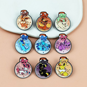 Yaratıcı Pokémon Desenli Şişe Broşu Karikatür Eevee Elf Sırt Çantası Giyim Aksesuarı Rozeti Stokta - Product Image 2