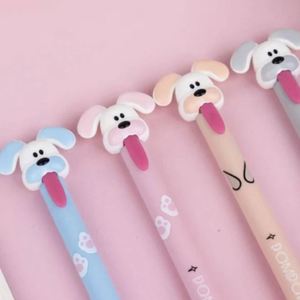 Cartoon Dog Shaped Cute 0.5mm Gel <b>Pen</b> Soft Grip Crystal Blue Wipeable Refill Comfortable Press for Durable Use Plastic Material - Product Image 3