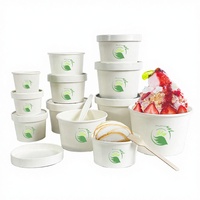 Petits gobelets en papier biodégradable à paroi simple pour crème glacée, yaourt, sucre et nouilles, blancs, 1 oz à 20 oz