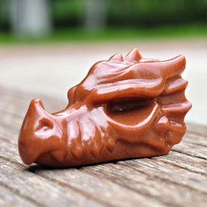 Tête de dragon sculptée en grès doré naturel, polie, artisanat de haute qualité pour la décoration intérieure Feng Shui et la collection de guérison - Product Image 2