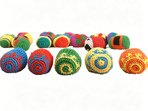Customized <strong>Hacky</strong> Ball <strong>Sacks</strong> Assorted Colors Crochet Woven Kickball Soft Knitted Kick Balls Footbag - Product Image 2