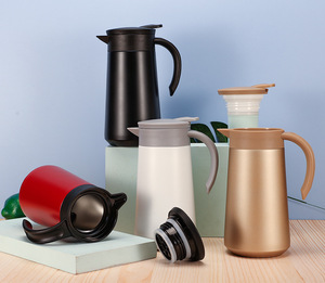 Carafe thermique portable en acier inoxydable de conception coréenne OEM, avec poignée, étanche et anti-fuite, pour expresso et café - Product Image 5