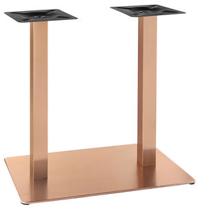 Commercial Use Restaurant Furniture Modern Rose Gold-plated Stainless Steel <b>Table</b> Base Double <b>square</b> Columns Wholesale Metal - Product Image 1