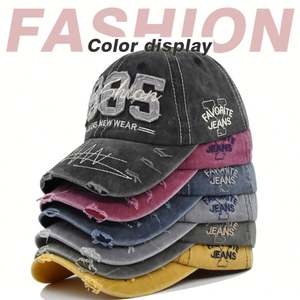 Fabricant de casquettes de sport 1985 Applique Broderie Dad Hat Distressed 6 Panel Baseball Caps Worn Out Gorras Baseball Cap - Product Image 2