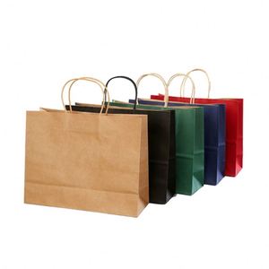 Sacs en papier kraft en gros, sacs de shopping portables avec corde, longueur personnalisable, sacs en papier pour emballage cadeau - Product Image 1