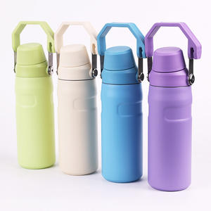 Nueva botella de agua aislada al vacío de acero inoxidable con tapa portátil multifuncional, botella de agua personalizada con tapa y asa - Product Image 1