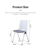 Chaise d'entraînement scolaire Source Factory, chaise multifonctionnelle en PP empilable pour bibliothèque, chaise d'étude pour salle de classe