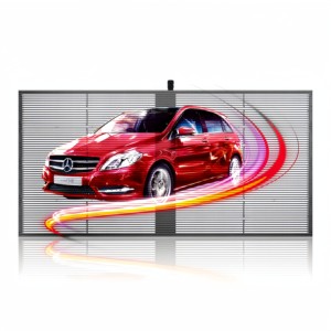 Bảng điều khiển lưới tản nhiệt P10 trong suốt 75%-Trọng lượng nhẹ chống gió cho mặt tiền phương tiện tường kính, màn hình LED trong suốt - Product Image 2