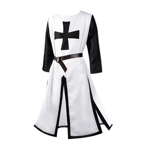Tunique de croisé médiéval Templar Knight Surcoat Tabard sans manches avec design croisé pour costume d'halloween - Product Image 4