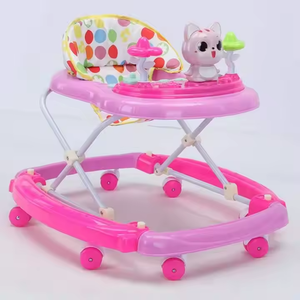 วอล์คเกอร์เด็กหัดเดินพับได้มีล้อและที่นั่งทำจากพลาสติกมีล้อและกันลื่นอเนกประสงค์ - Product Image 5