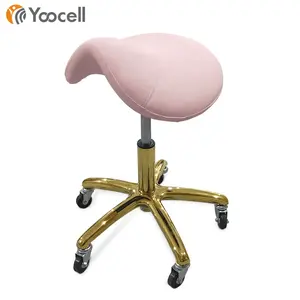 Yoocell sıcak satış pembe renk yastıklı tabure Rolling tabure Salon güzellik ekipmanları kaptan sandalyesi - Product Image 2