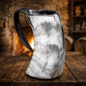 Premium Ox Horn Mugs <b>Bamboo</b> Lid-American Style Old Fashioned Wine Beer <b>Cups</b> Eco-Friendly Dishwasher Safe Lightweight Portable - Product Image 1