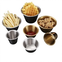 Coupelle à sauce en acier inoxydable 304 écologique, dorée, compatible micro-ondes, design moderne et minimaliste, pour ketchup, vinaigre et condiments