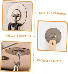 Traceless Gray Round Kitchen <b>Hook</b> Bathroom Hanging Coat Door Self Adhesive <b>Hooks</b> Nail Free <b>Hook</b> - Product Image 2