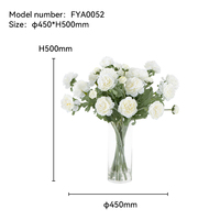 Ensembles d'arrangements de fleurs artificielles OEM, fleurs en soie, fleurs artificielles en plastique avec vase en verre pour centre de table de mariage