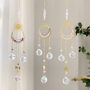 Attrape-soleil Lune et Soleil en Gros, Magnifiques Créations Artisanales, Attrape-soleil en Améthyste, Attrape-soleil Papillon Lotus, Superbe, Très Vendu - Product Image 2