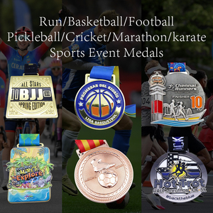Medalla Deportiva Personalizada de Aleación de Zinc Plateada <span class=keywords><strong>para</strong></span> Carrera de 5k, <span class=keywords><strong>Ironman</strong></span>, Ciclismo de Montaña, Fabricante de Medallas de Recuerdo que Brillan en la Oscuridad con Cinta - Product Image 4