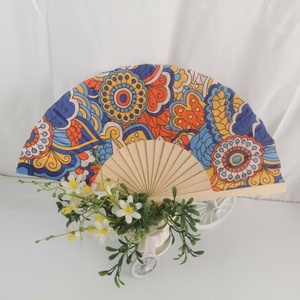 Abanico plegable chino, abanico plegable de madera antiguo, papel de mano, pintura de caligrafía, abanico de madera DIY - Product Image 4