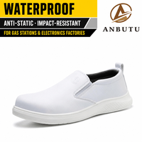 Chaussures de sécurité antidérapantes, résistantes aux chocs, avec embout en plastique, pour station-service et usine d'électronique