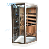 Sauna intérieur moderne sur mesure avec douche intégrée, cabine de sauna à vapeur sèche