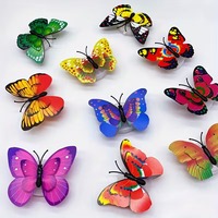 Autocollants muraux papillon, lampes LED décoratives, lampe papillon 3D, lumière de nuit pour chambre à coucher, salon, fête, décoration murale