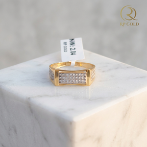 Premium <b>gold</b> <b>ring</b> with sparkling stone design for men stylish modern jewelry perfect for daily wear parties and special gifting - Product Image 1