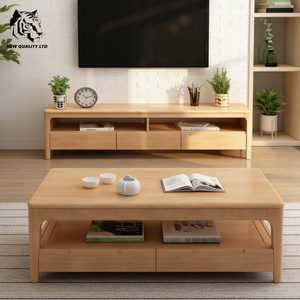 Mesa de centro de madera con 4 cajones, diseño nuevo, para sala de estar, fabricada en fábrica, al mejor precio, personalizada, en stock, lista para enviar. - Product Image 2