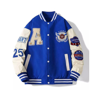 Blouson de baseball vierge en gros pour hommes, avec broderie appliquée, style bomber, hiver, grandes tailles, Hip Hop Fox