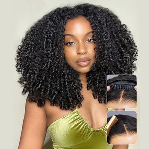 300% Density Kinky Curly <strong>Half</strong> <strong>Wig</strong> Seamless Ready to Wear <strong>Wigs</strong> With Invisible Drawstring Flip Over Glueless <strong>Wig</strong> Beginner Friendly - Product Image 1