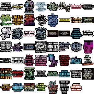 55 adesivi con frasi divertenti in stile neon, ironiche e sarcastiche - Product Image 3
